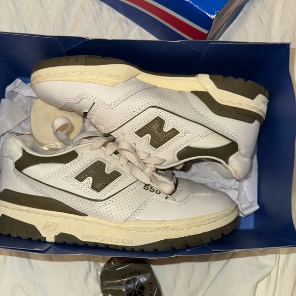 AIME LEON DORE NEW BALANCE 550’S GREEN AND WHITE - Picture 1 of 4